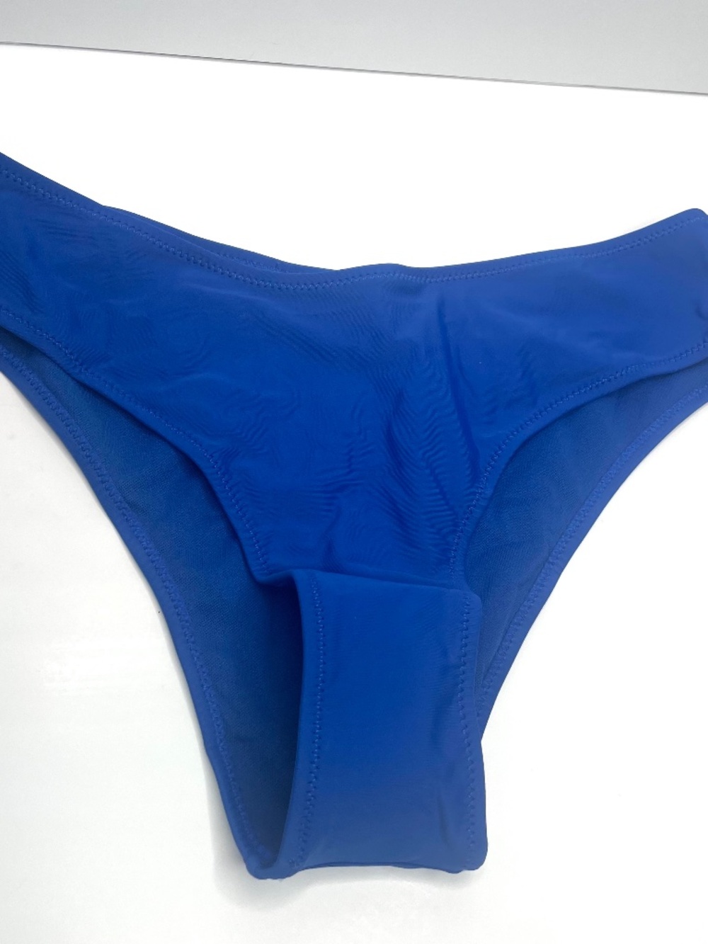 SHEKINI BIKINI BOTTOM SIZE L BLUE HIGH WAIST HIGH CUT PARTIAL REAR NWOT
